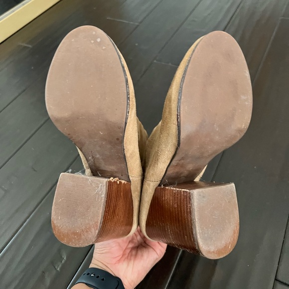 Jeffrey Campbell Rumble Block Heeled Suede Booties (Taupe) - Picture 5 of 6